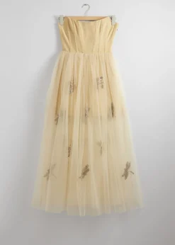 Cheap & Other Stories Robe Midi Transparente De Style Corset Beige
