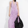 Best & Other Stories Robe Midi Volantée à Dos Nu Lilas