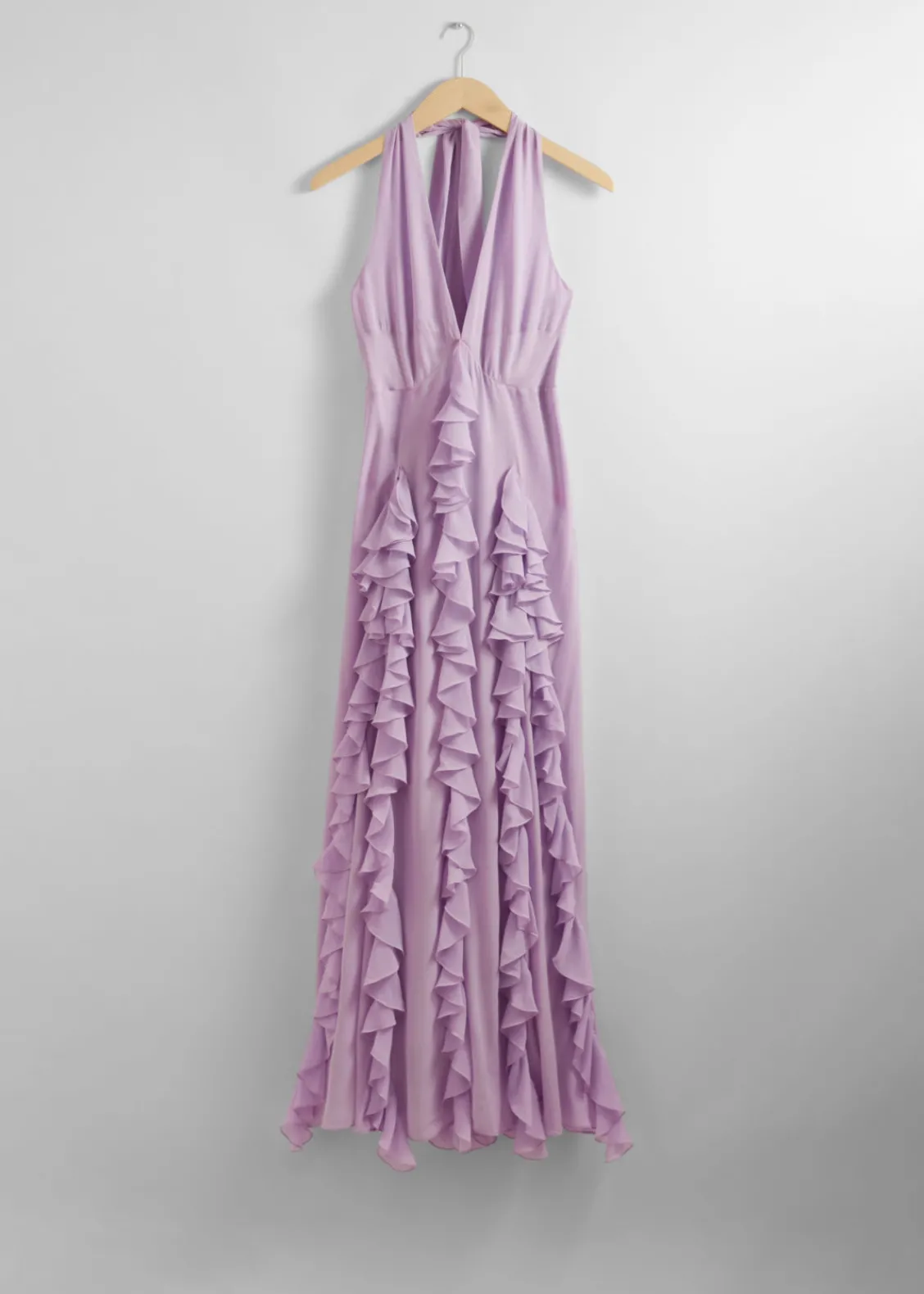 Best & Other Stories Robe Midi Volantée à Dos Nu Lilas
