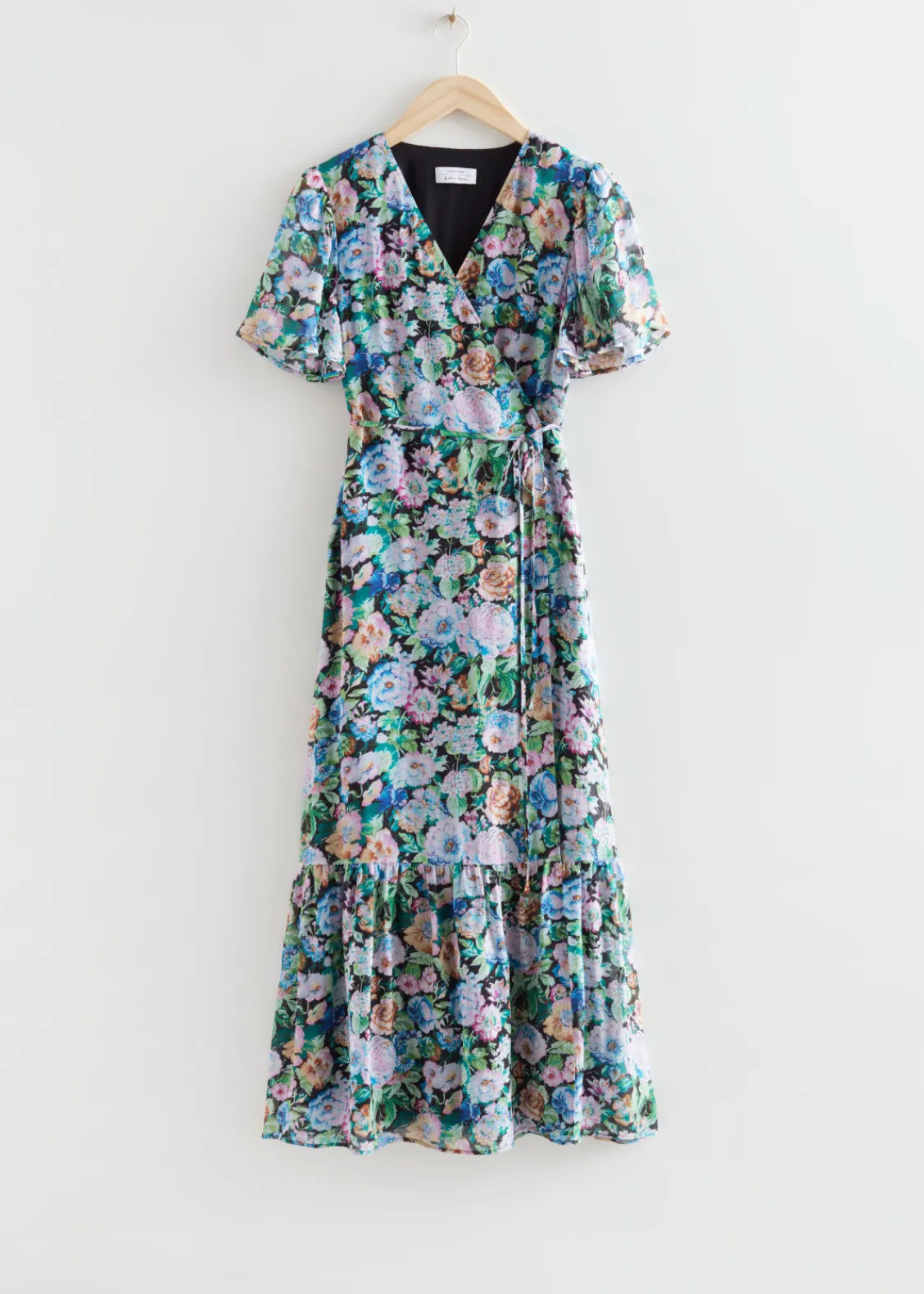 Best & Other Stories Robe Portefeuille Midi à Manches Ornées De Volants