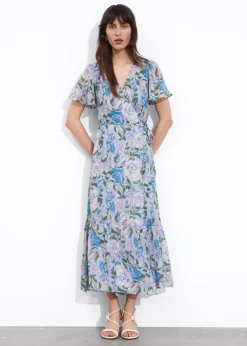 Best & Other Stories Robe Portefeuille Midi à Manches Ornées De Volants