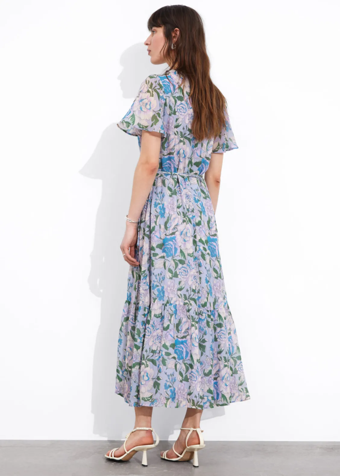 Best & Other Stories Robe Portefeuille Midi à Manches Ornées De Volants
