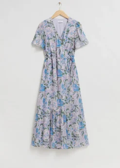 Best & Other Stories Robe Portefeuille Midi à Manches Ornées De Volants