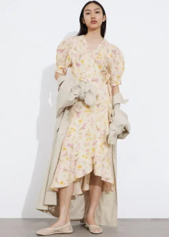 Shop & Other Stories Robe Portefeuille Midi En Lin
