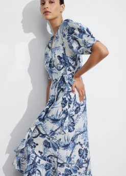 Shop & Other Stories Robe Portefeuille Midi En Lin