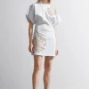 Clearance & Other Stories Robe T-shirt Courte Brodée Blanc