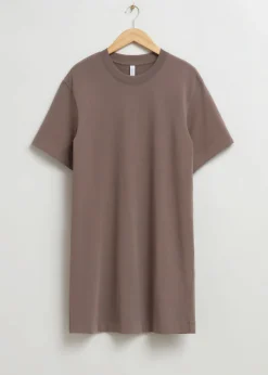 Online & Other Stories Robe T-shirt Midi Ample Marron