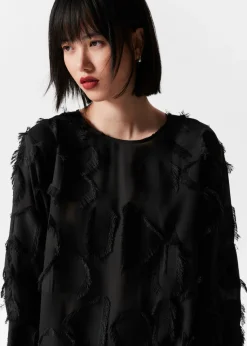 Cheap & Other Stories Robe-tunique Courte à Franges Noir