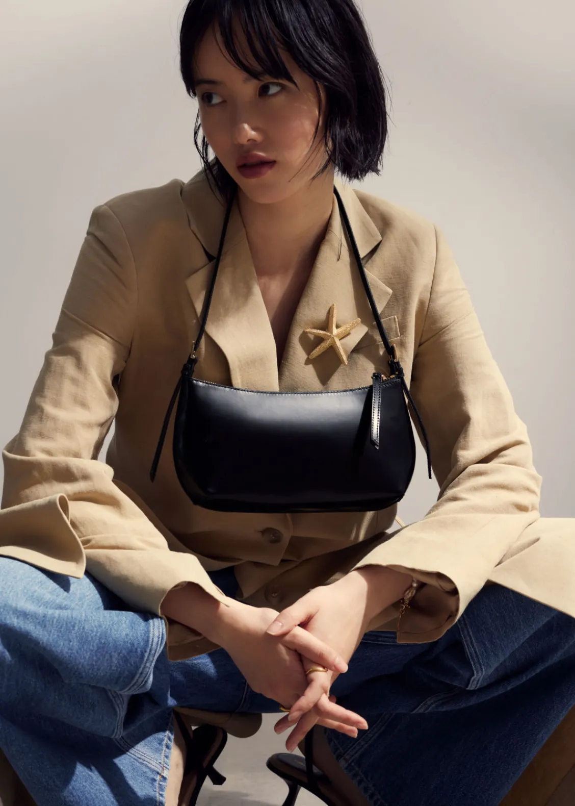 Store & Other Stories Sac à Bandoulière En Cuir Brillant