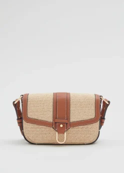 Flash Sale & Other Stories Sac En Paille à Bordures En Cuir Beige