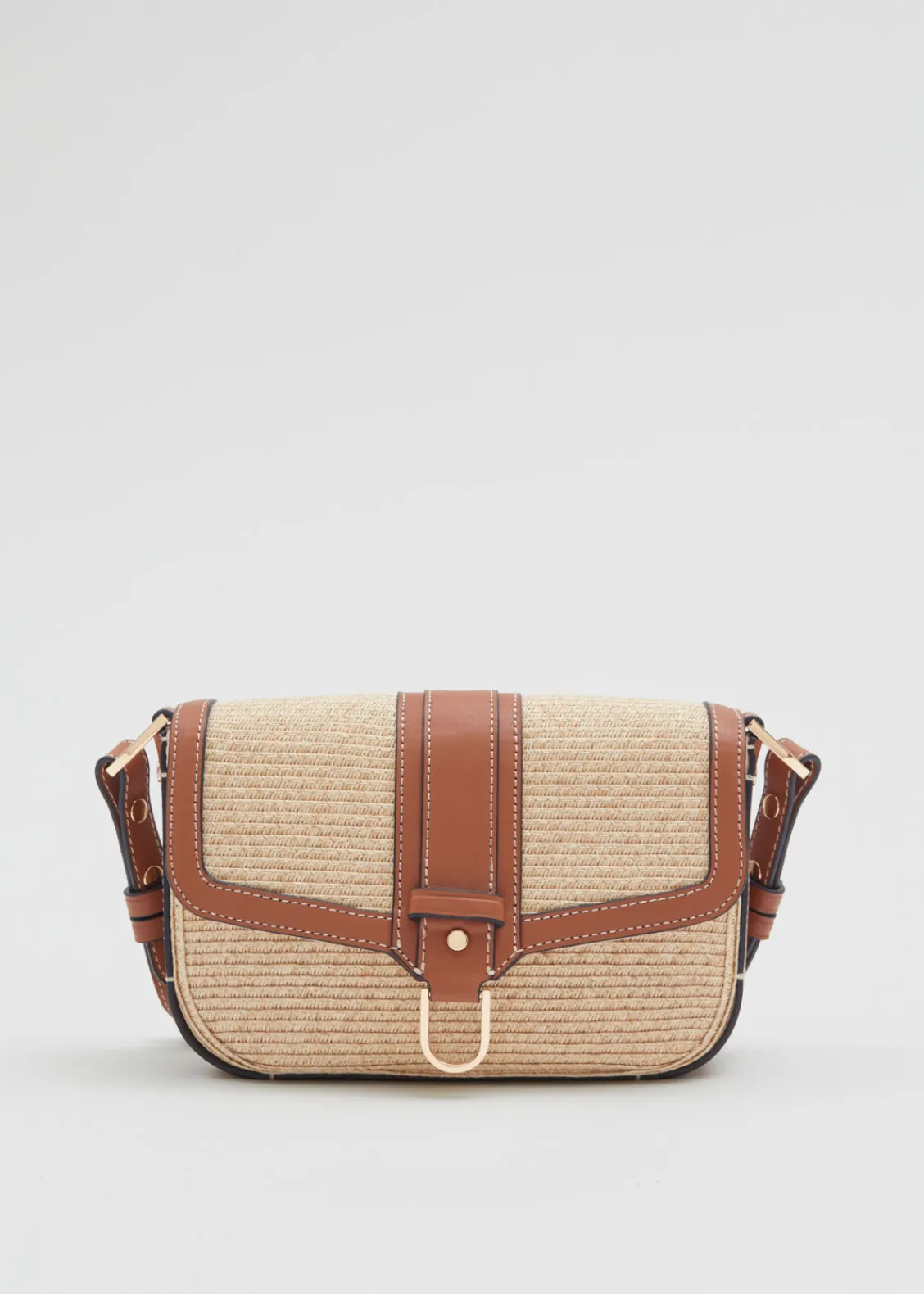 Flash Sale & Other Stories Sac En Paille à Bordures En Cuir Beige