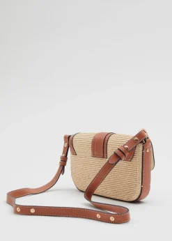 Flash Sale & Other Stories Sac En Paille à Bordures En Cuir Beige