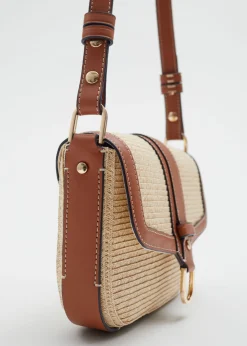 Flash Sale & Other Stories Sac En Paille à Bordures En Cuir Beige