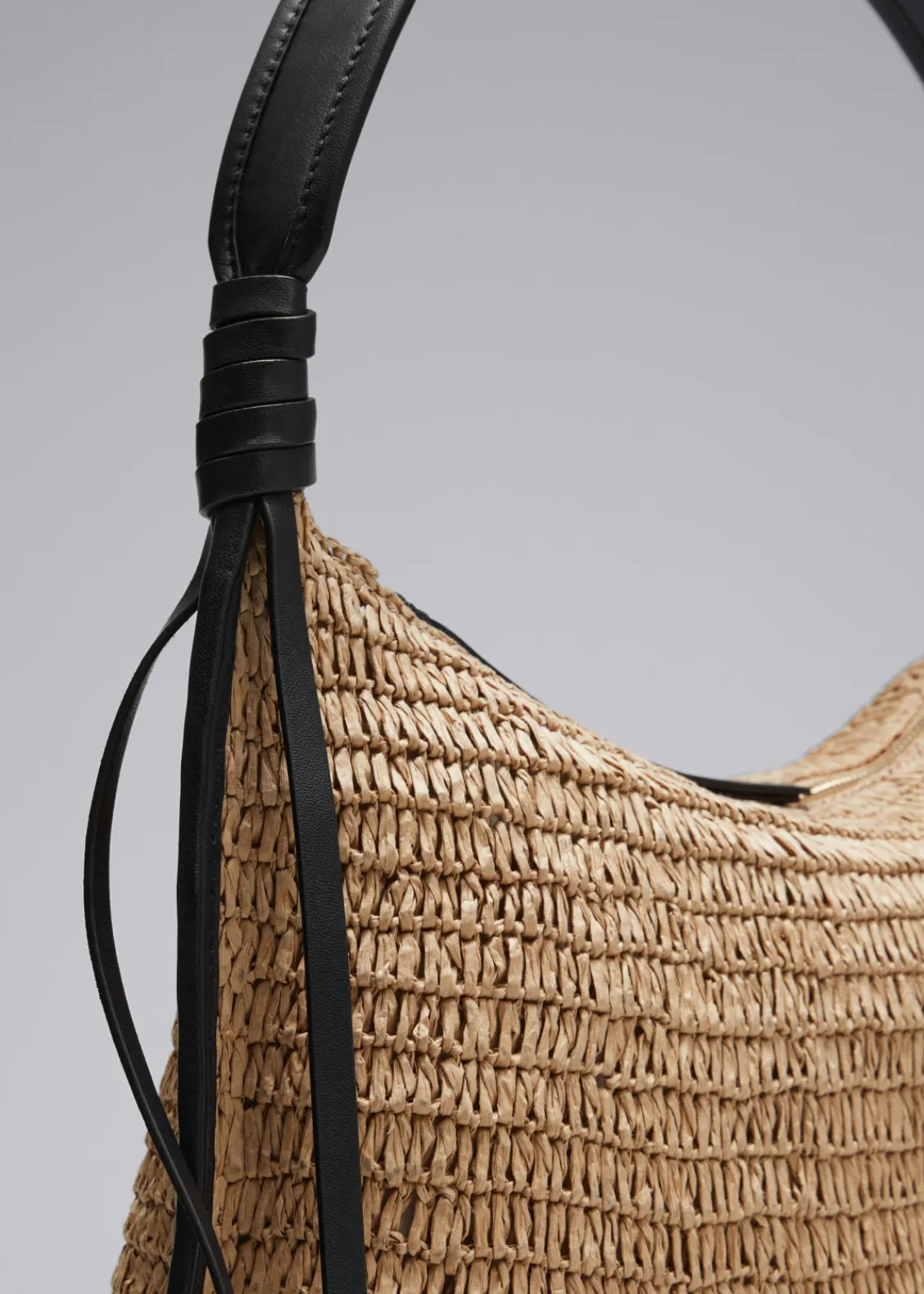 Outlet & Other Stories Sac En Paille à Détails En Cuir Beige
