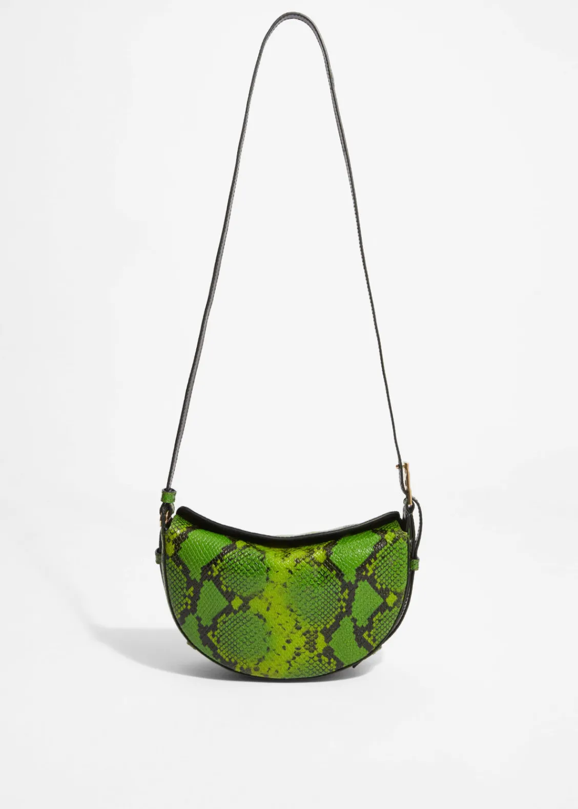 New & Other Stories Sac Porté épaule En Cuir Effet Serpent Vert