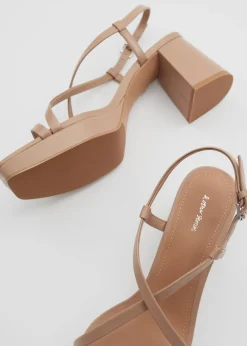 Discount & Other Stories Sandales à Brides En Cuir Beige