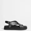 Clearance & Other Stories Sandales Cloutées En Cuir Noir