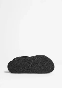 Clearance & Other Stories Sandales Cloutées En Cuir Noir