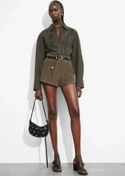 Flash Sale & Other Stories Short En Daim Kaki