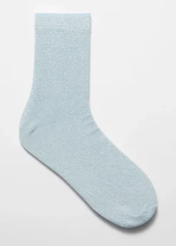 Cheap & Other Stories Socquettes Pailletées Argent Bleu clair
