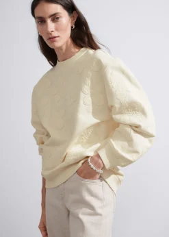 Sale & Other Stories Sweat Fleuri En Jacquard Blanc