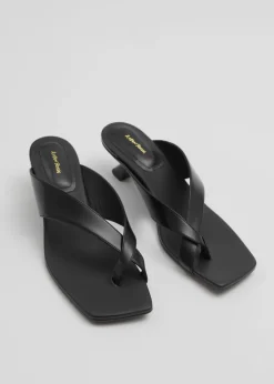 Shop & Other Stories Tongs En Cuir Noir