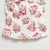 Outlet & Other Stories Top Bustier élastique Avec Broderies Broderie fleurie blanche