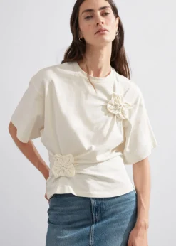 New & Other Stories T-shirt à Motifs Floraux Appliqués