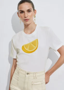 Cheap & Other Stories T-shirt Col Ras Du Cou à Motif Fruit Blanc
