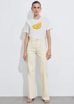Cheap & Other Stories T-shirt Col Ras Du Cou à Motif Fruit Blanc