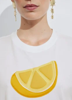 Cheap & Other Stories T-shirt Col Ras Du Cou à Motif Fruit Blanc