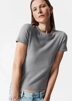 Online & Other Stories T-shirt Court Côtelé