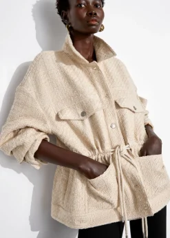 New & Other Stories Veste à Cordon De Serrage En Tweed Beige