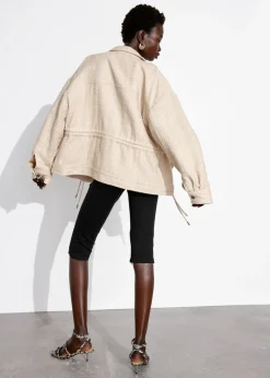 New & Other Stories Veste à Cordon De Serrage En Tweed Beige
