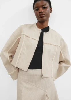 Flash Sale & Other Stories Veste à Franges En Lin Mélangé Beige