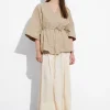 Store & Other Stories Veste Ceinturée En Soie Mélangée Beige