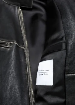 Outlet & Other Stories Veste En Cuir Surpiquée Noir