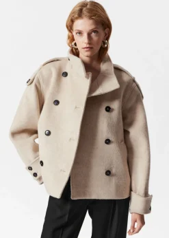 Outlet & Other Stories Veste En Laine à Double Boutonnage Beige clair