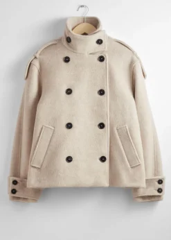 Outlet & Other Stories Veste En Laine à Double Boutonnage Beige clair