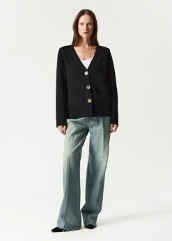 Online & Other Stories Veste En Maille à Boutons Dorés Noir