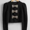 Hot & Other Stories Veste En Tweed à Nœuds étincelants Noir