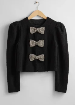 Hot & Other Stories Veste En Tweed à Nœuds étincelants Noir