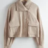 Best & Other Stories Veste Motard En Jacquard Tissé Beige