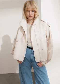 New & Other Stories Veste Oversize Ceinturée Beige
