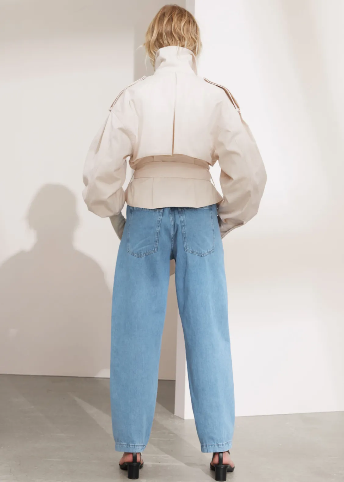 New & Other Stories Veste Oversize Ceinturée Beige