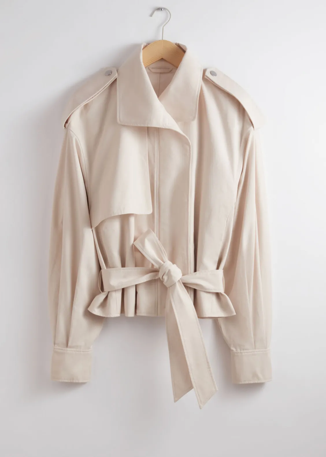 New & Other Stories Veste Oversize Ceinturée Beige