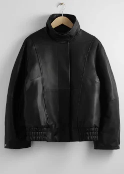 Discount & Other Stories Veste Oversize En Cuir Noir