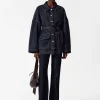 Store & Other Stories Veste Oversize En Jean à Ceinture Bleu