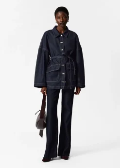 Store & Other Stories Veste Oversize En Jean à Ceinture Bleu