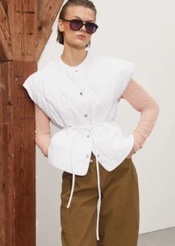 Cheap & Other Stories Veste Sans Manches Matelassée Blanc